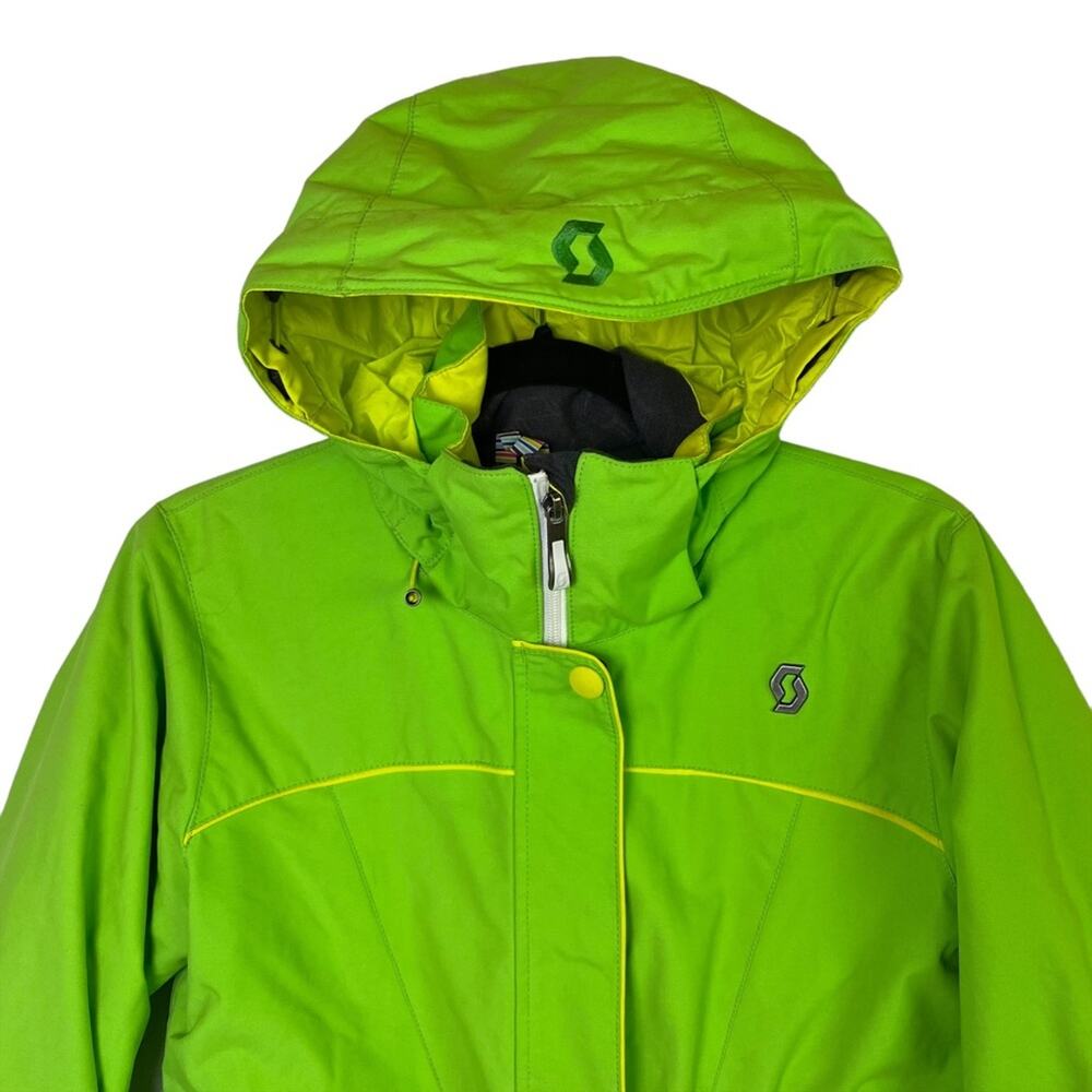 Scott Outerwear Women's Bright Green Hooded Full Zip Ski Snow Jacket Size 2 - Picture 4 of 12